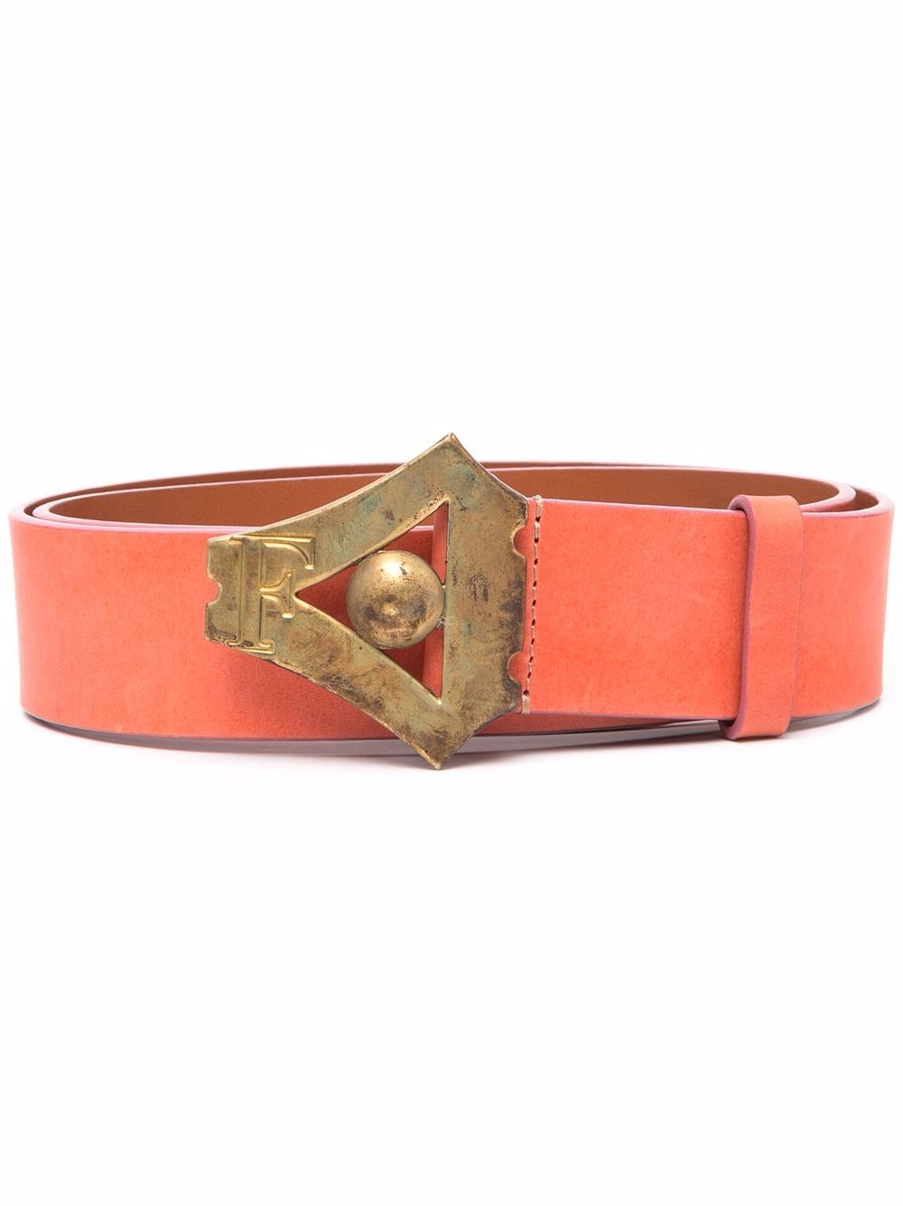 2000s leather buckle belt - Pink