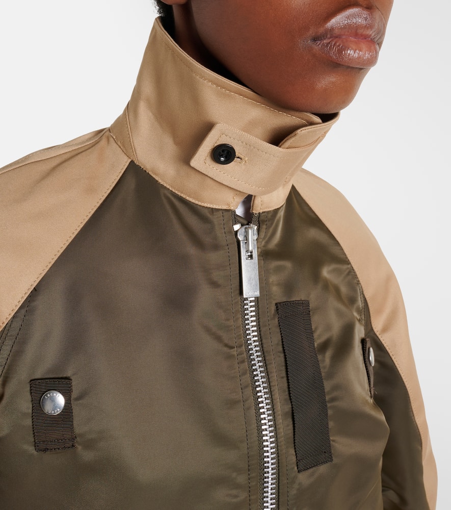 Cropped cotton chino and twill blouson jacket