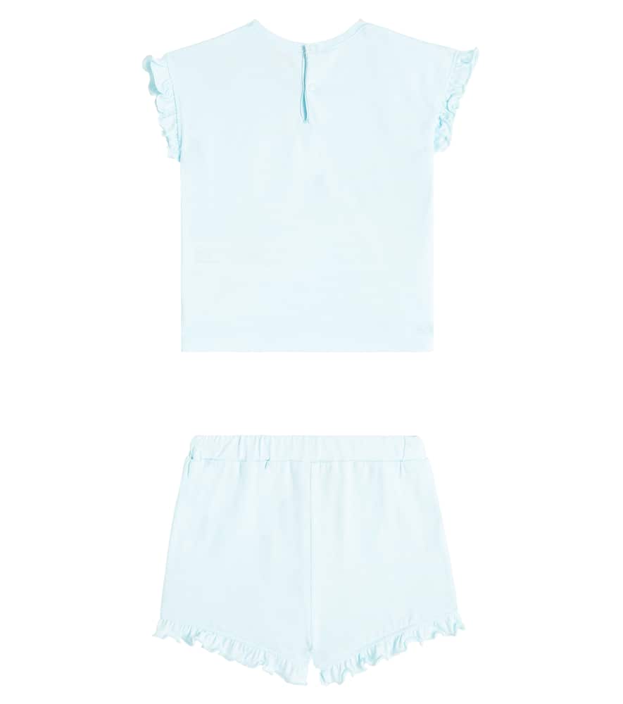 Il Gufo Baby cotton top and shorts set