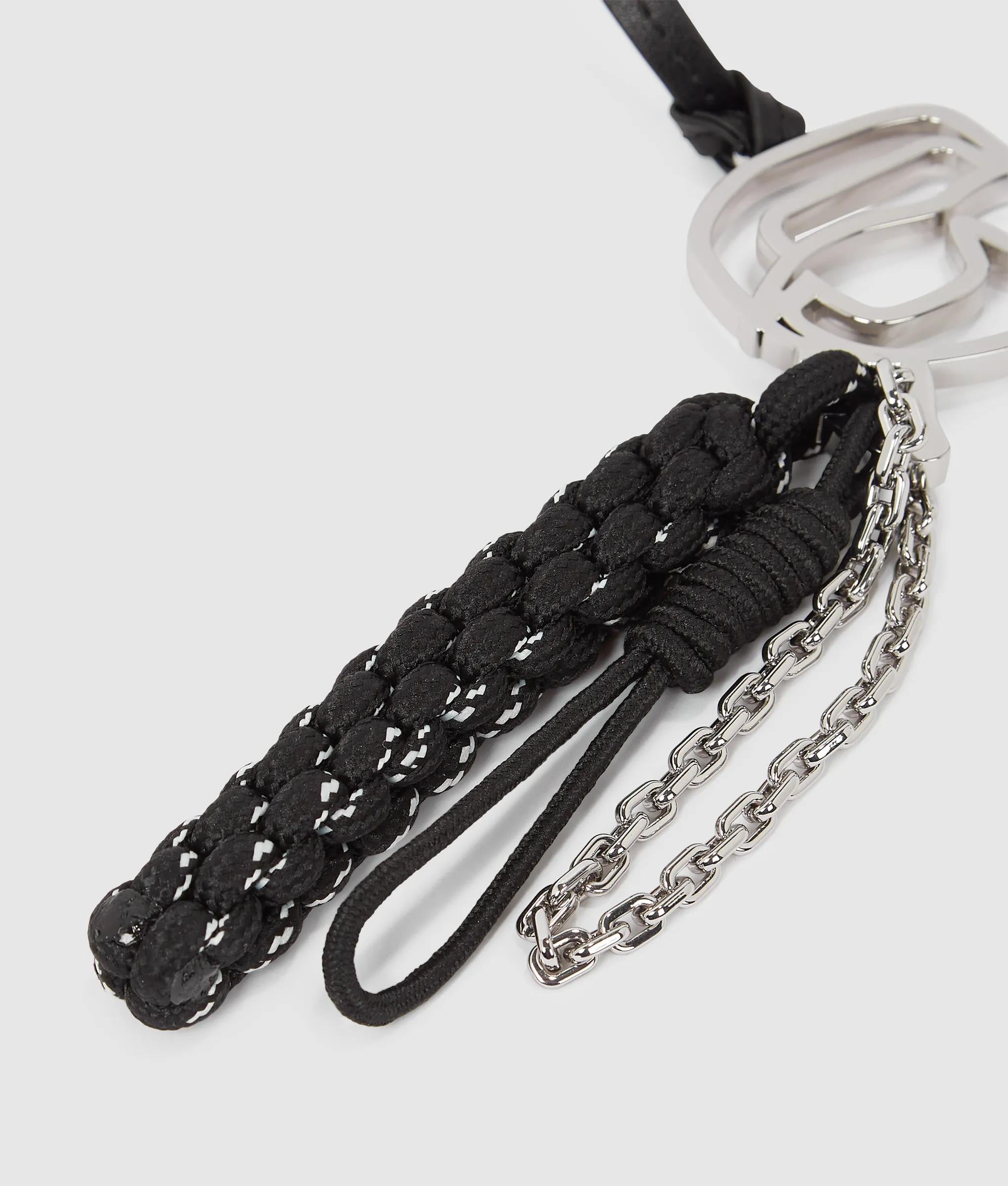 Karl Lagerfeld - Seil-schlüsselanhänger Mit Ikon Karl-kontur, Damen, Nickel, Größe: One