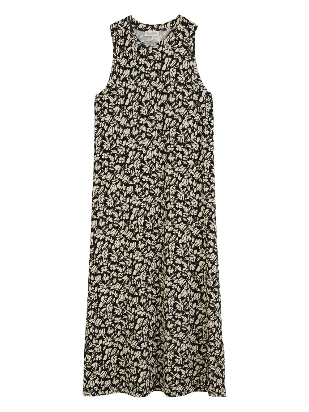 Floral-print sleeveless midi dress - Black
