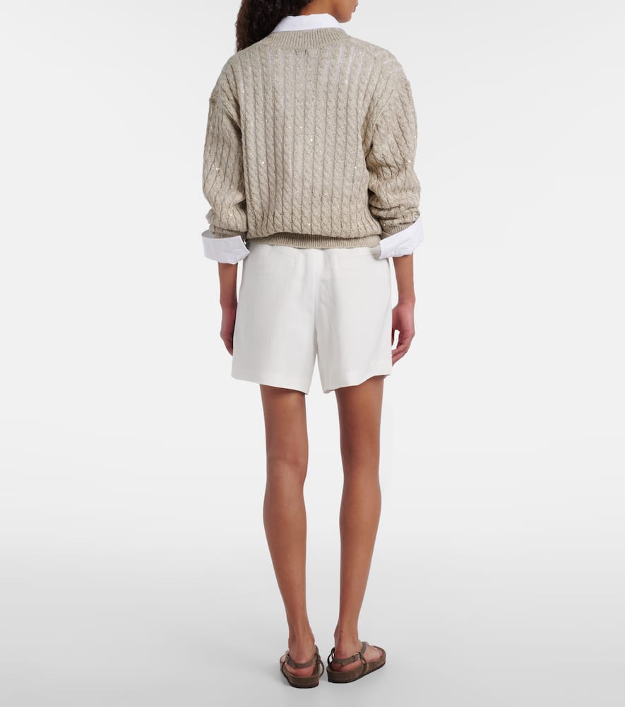 High-rise Bermuda shorts