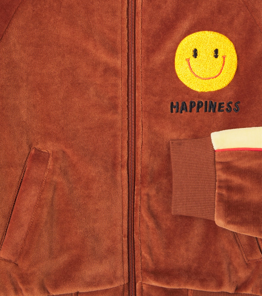 Happiness cotton-blend velour sweatshirt