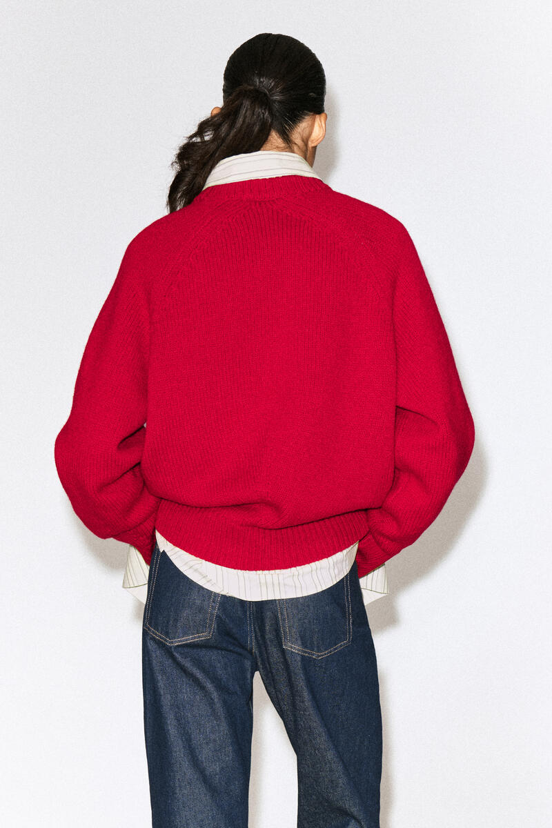 Rounded Wool Crew-Neck Sweater