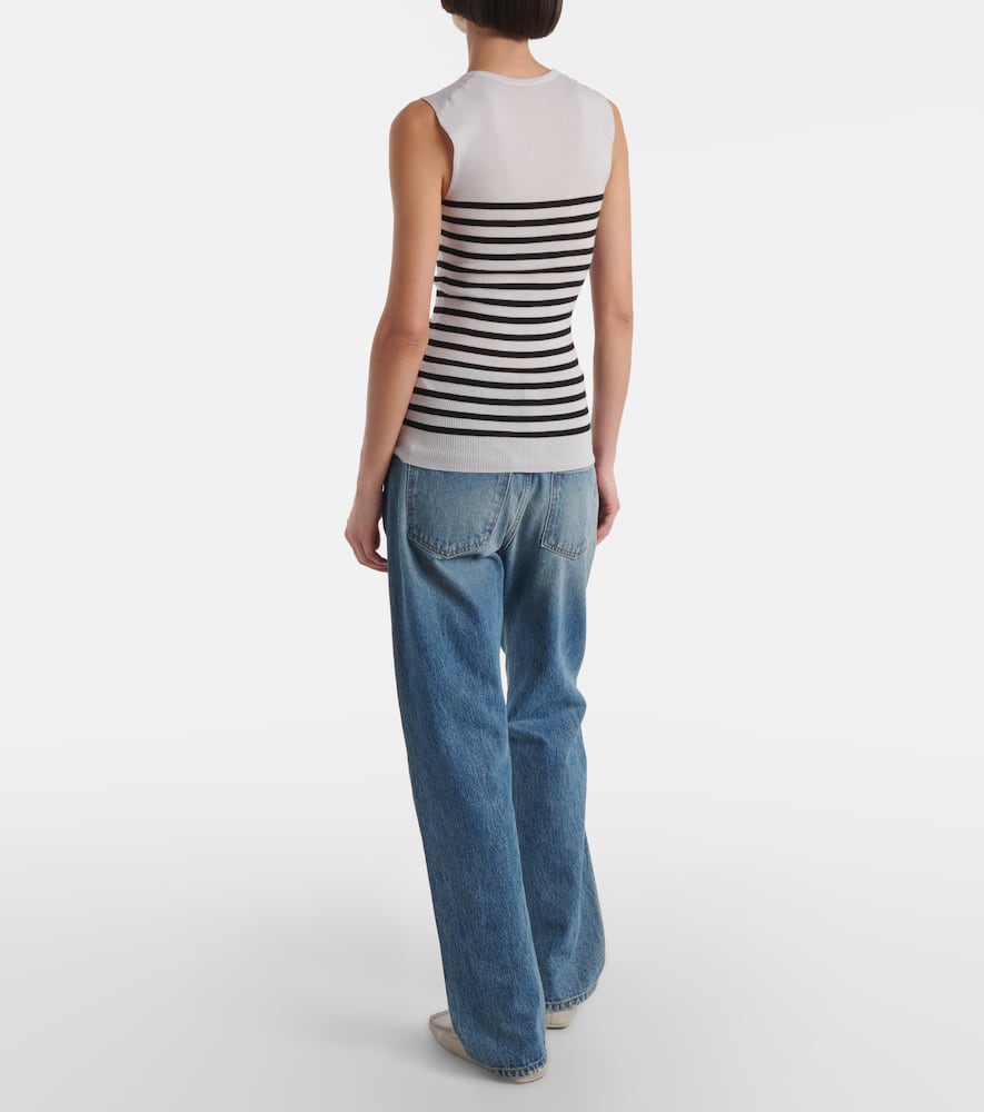 Khaite Renato striped wool-blend top