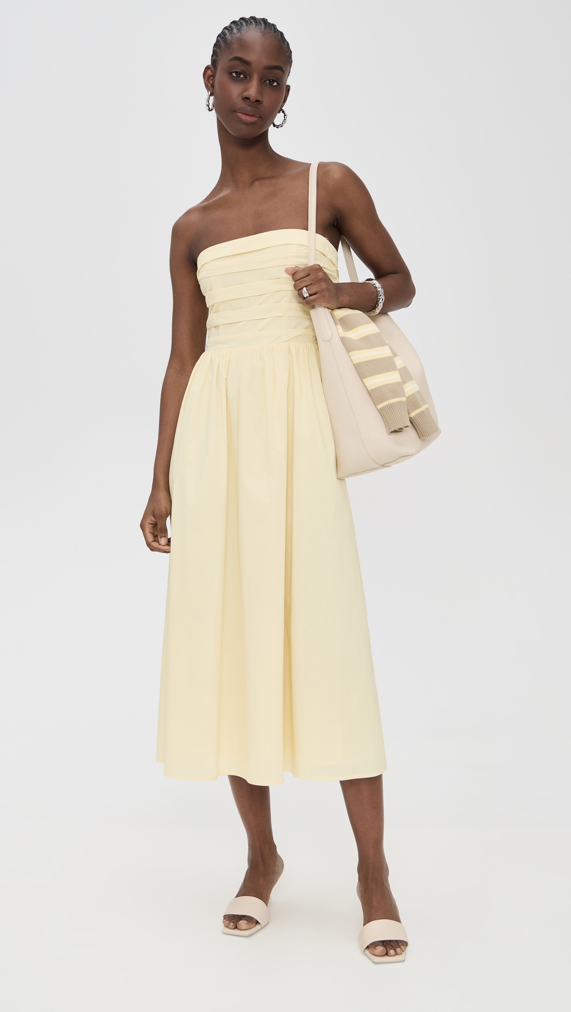 WAYF Sammie Convertible Dress Straw Yellow