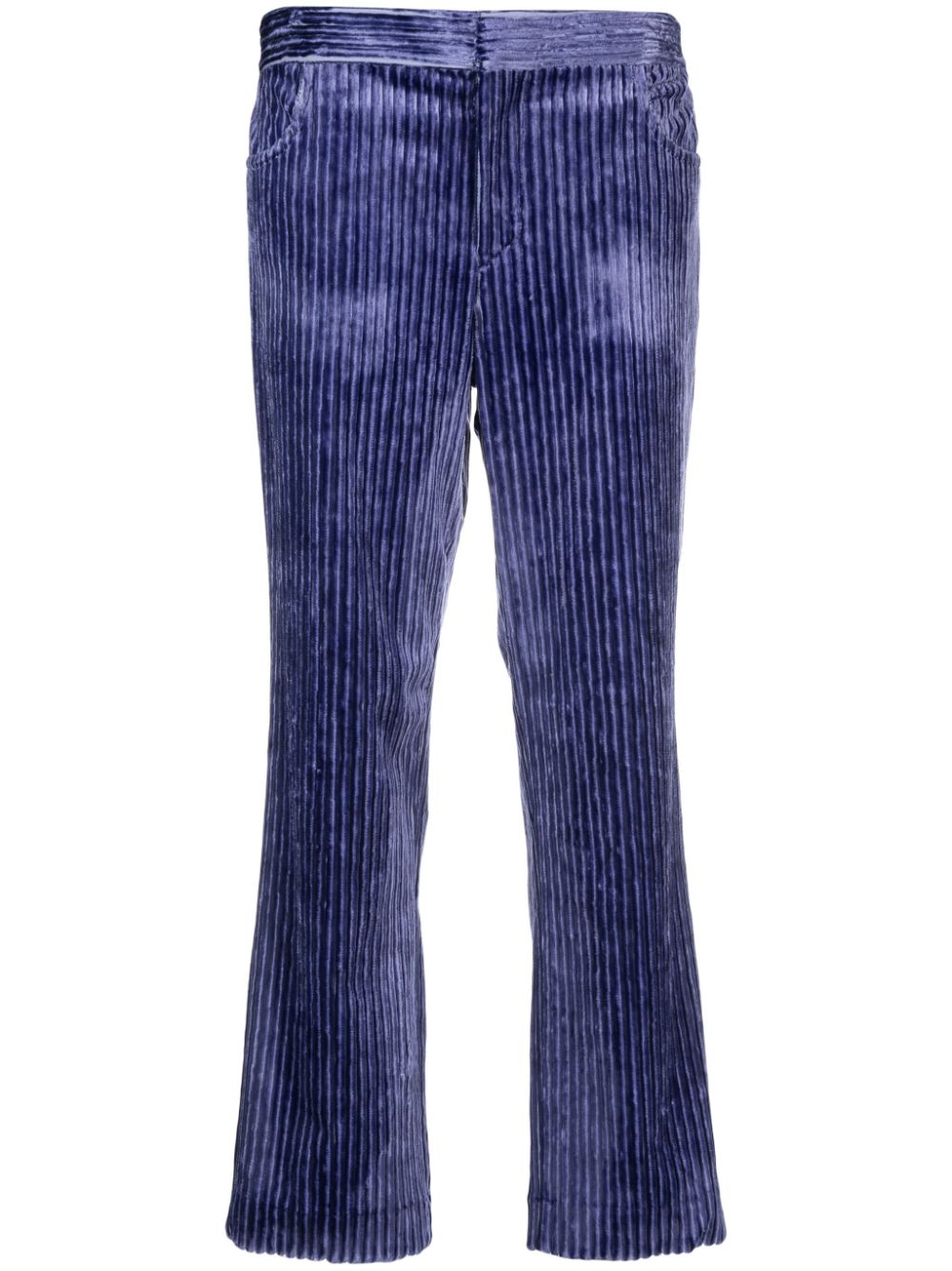 Mid-rise corduroy cropped trousers - Pink