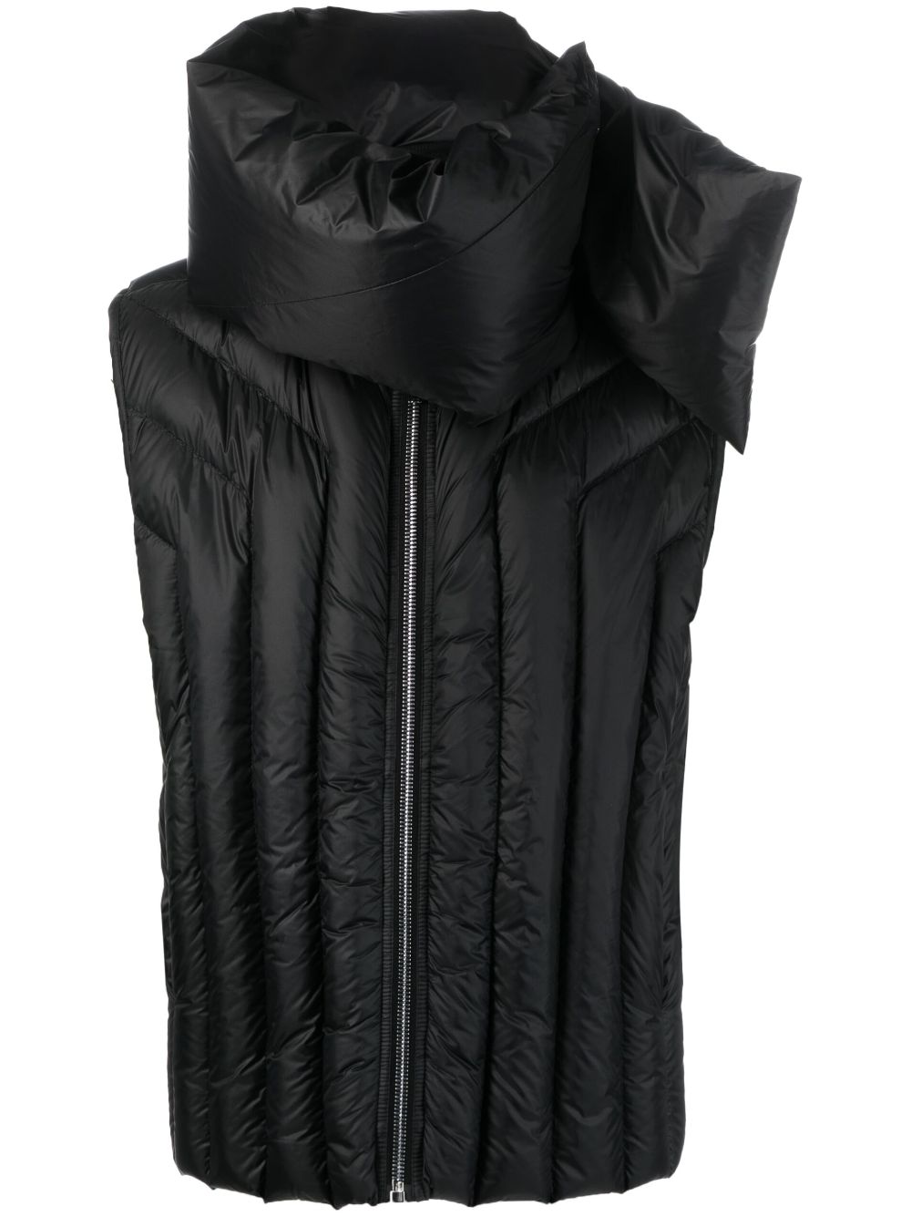 Gimp detachable-neck padded gilet - Black