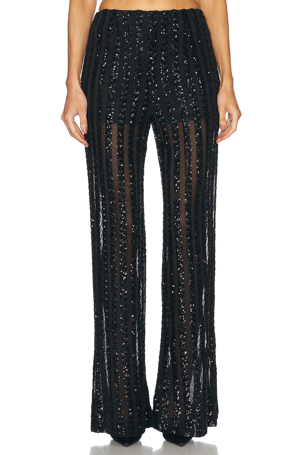 SANS FAFF PAILLETTEN-HOSE in Black. Größe S. Also in