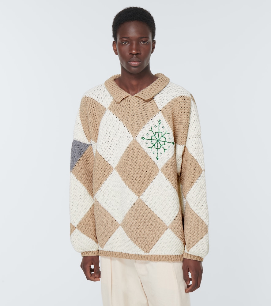 Jacquard cotton sweater