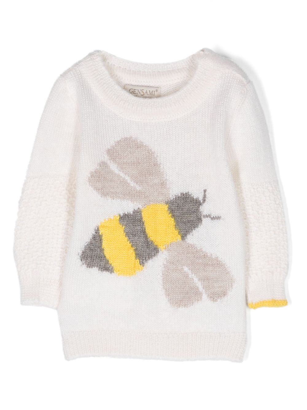 Graphic-print round-neck jumper - White