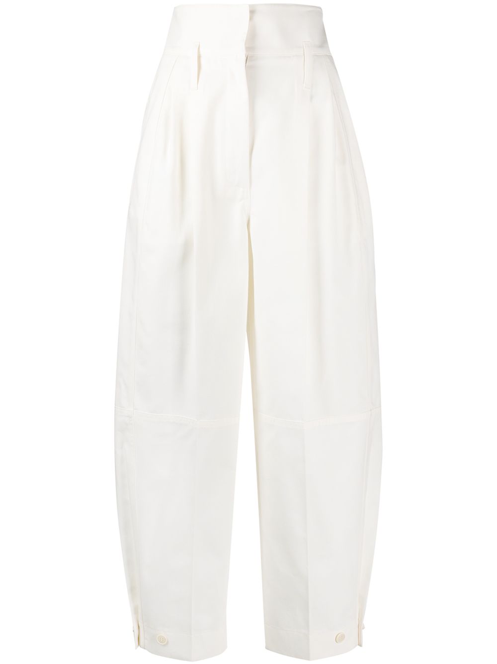 High-waisted balloon trousers - White