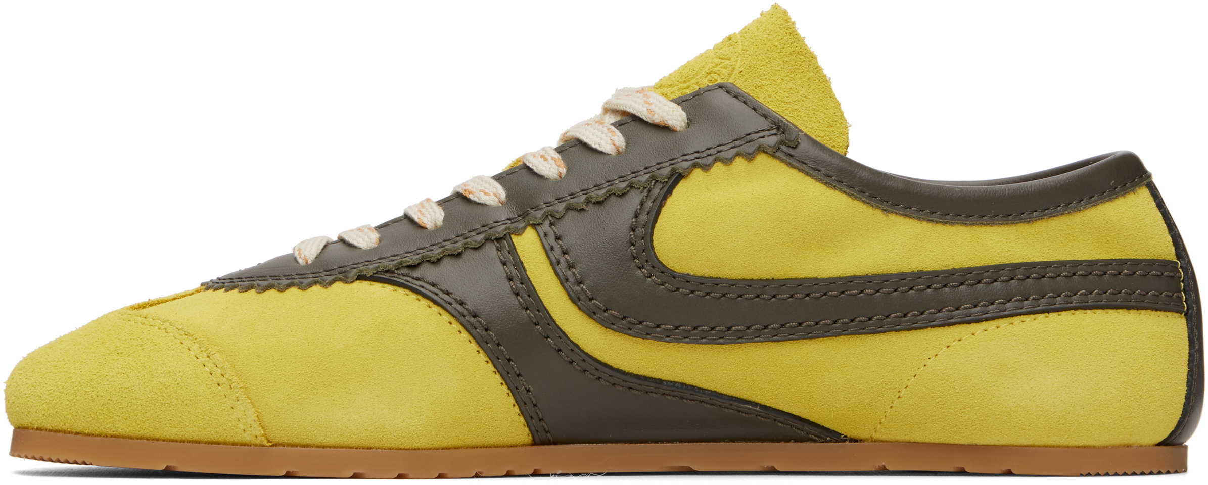 Yellow & Khaki Suede Sneakers