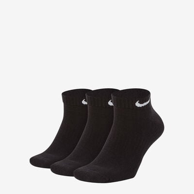 Everyday 3Pk Quarter Cushion Socks in Black