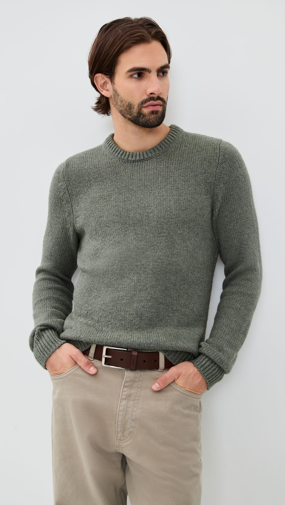 Heirloom Crewneck Sweater Olive Cove