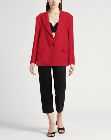 Erika Cavallini Woman Blazer Red Size 6 Polyester, Wool, Elastane