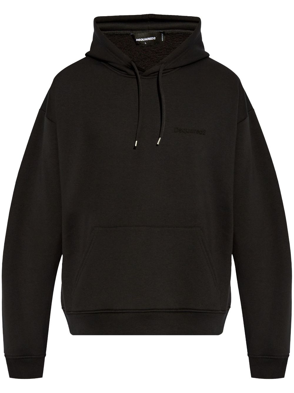 Logo-appliqué hoodie - Black