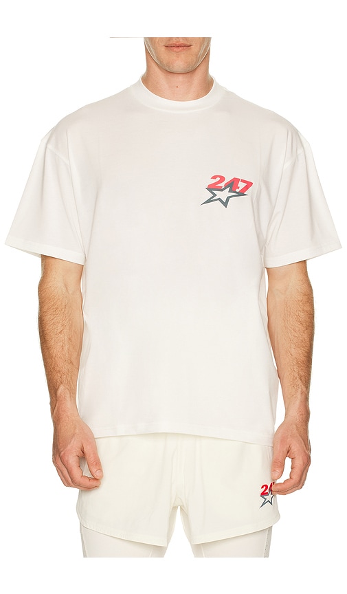 247 Team 247 Star Print Oversized T-Shirt in White. - M also in L, S, XL/1X
