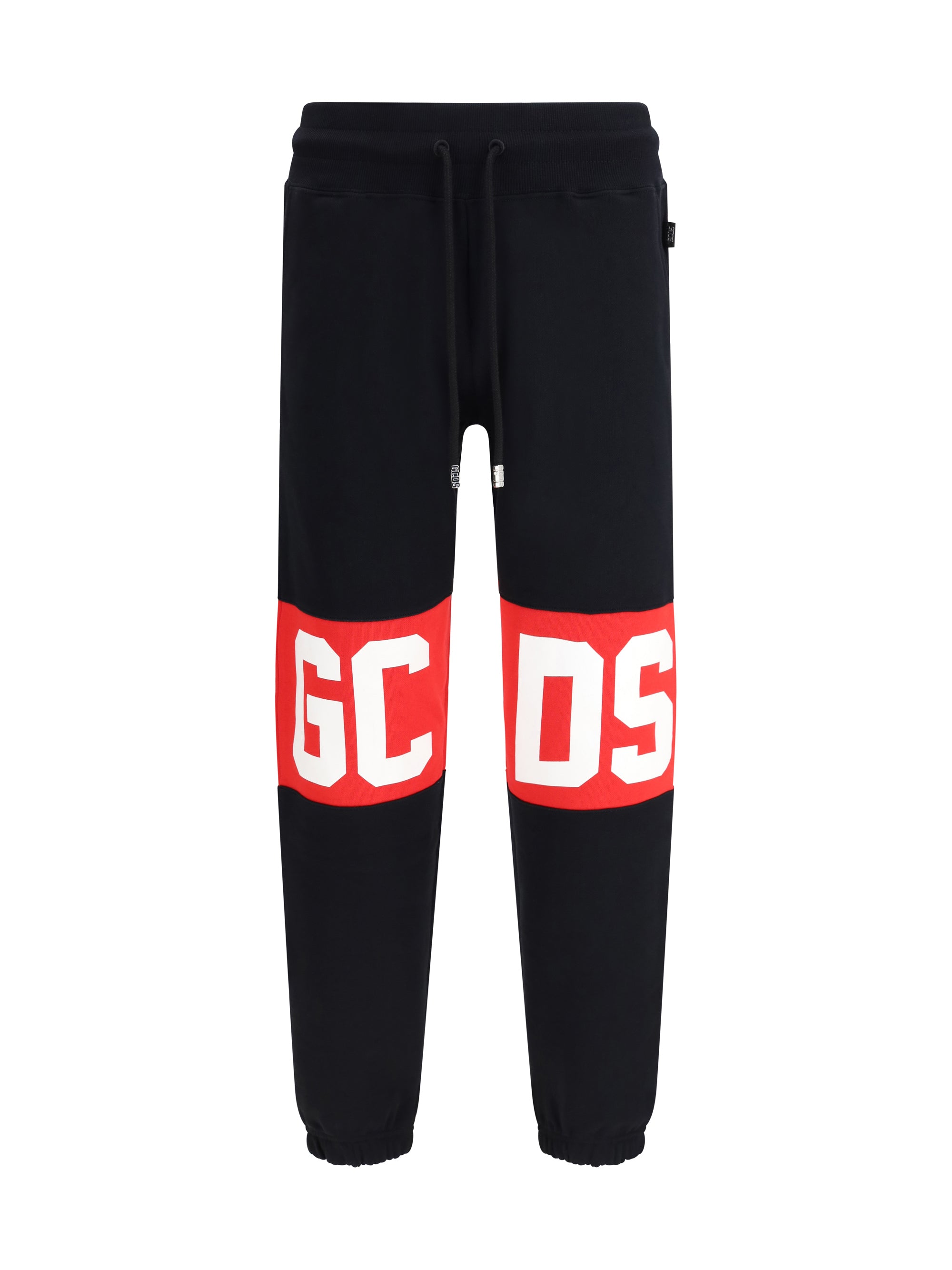 Logo-Striped Brushed Cotton Joggers — Black