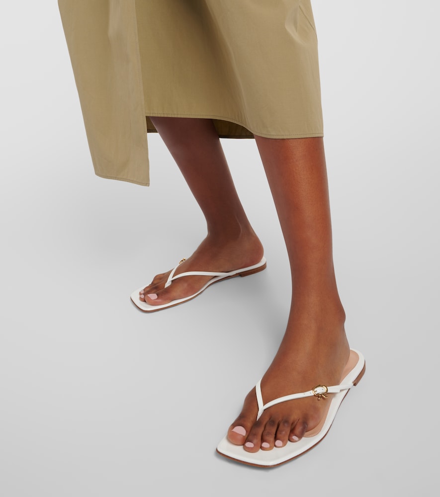 Patent leather thong sandals