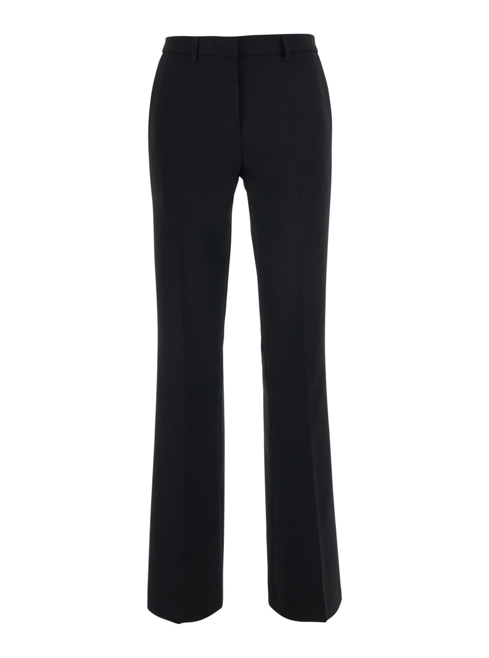 High-Waisted Flare Trousers — Black
