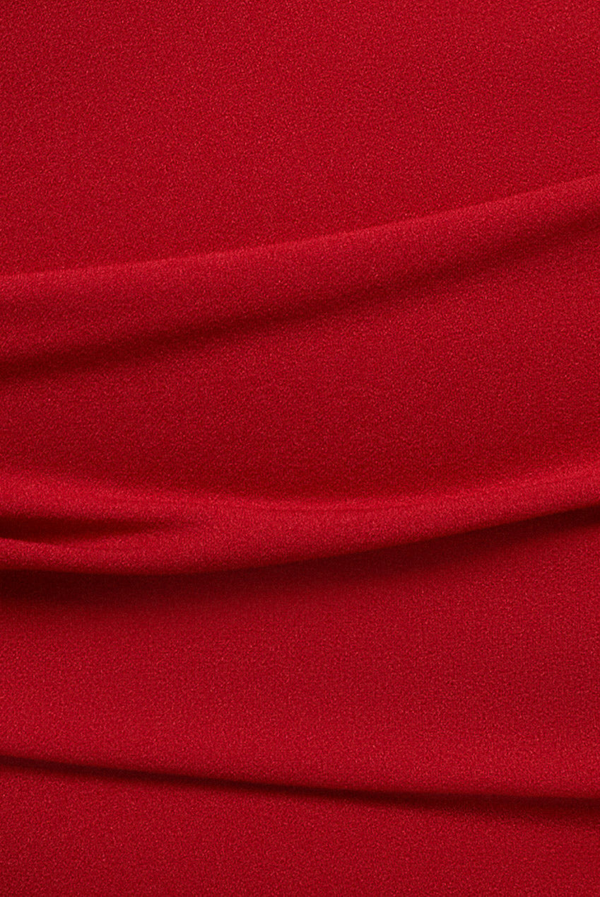 Goddiva Plus Bardot Pleated Midi Dress - Red