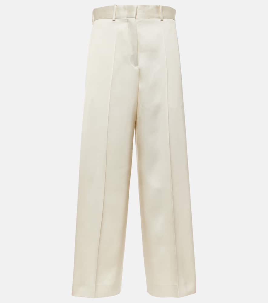 Satin wide-leg pants