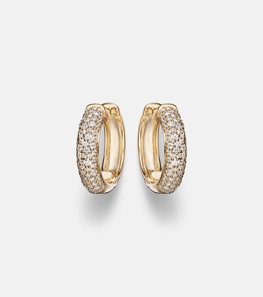 Keepsake 14kt gold huggie earrings with diamonds