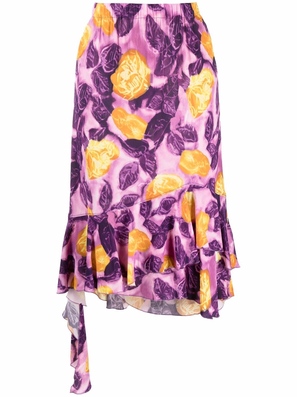 Graphic-print midi skirt - Purple