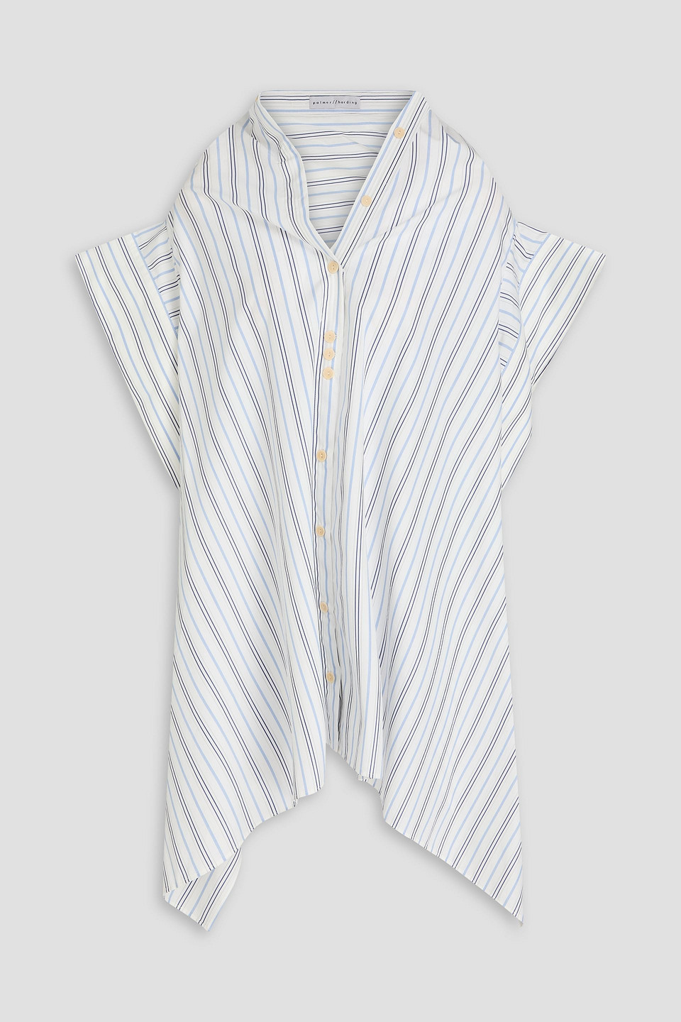 Striped cotton-poplin shirt - White - L