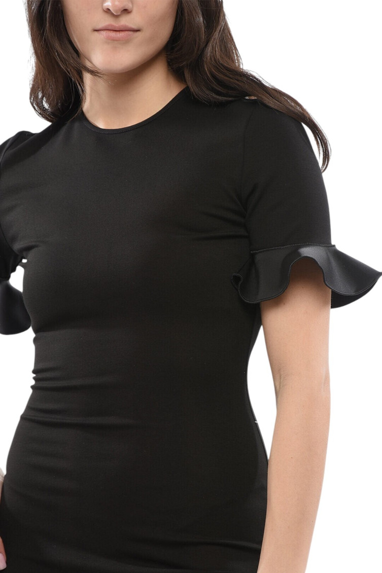 Black Round Neck Mini Dress