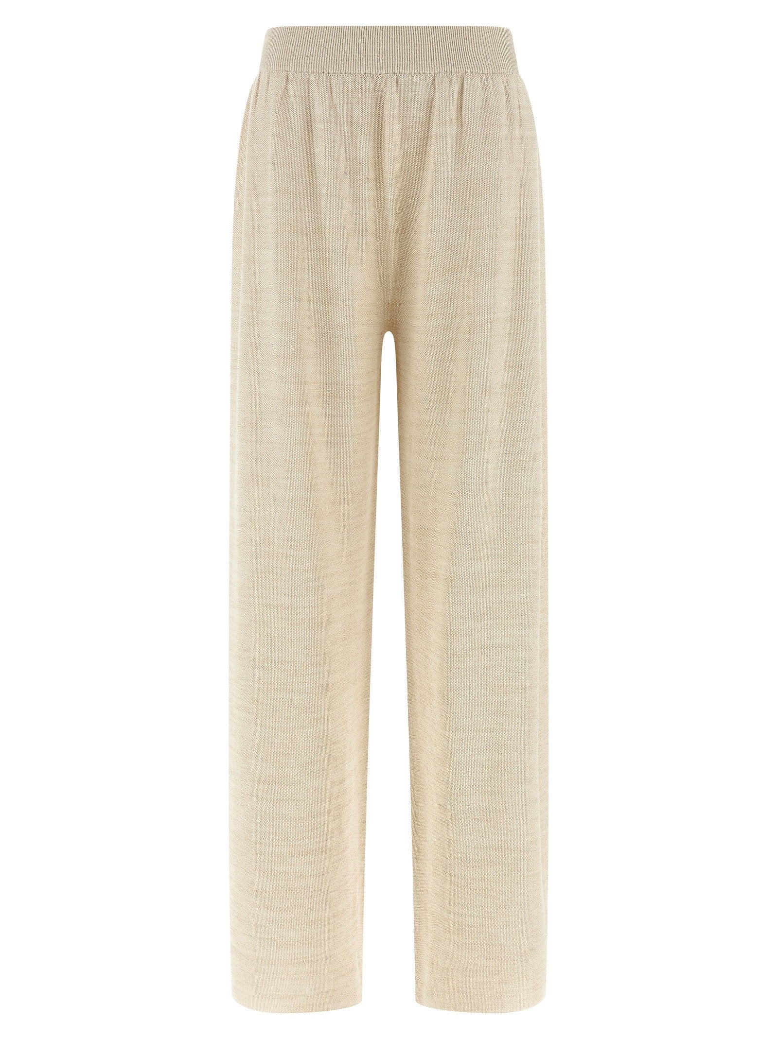 Lamé Thread Trousers — Cream