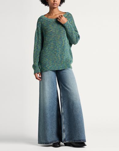 Woman Sweater Dark green Size M Cotton, Polyester
