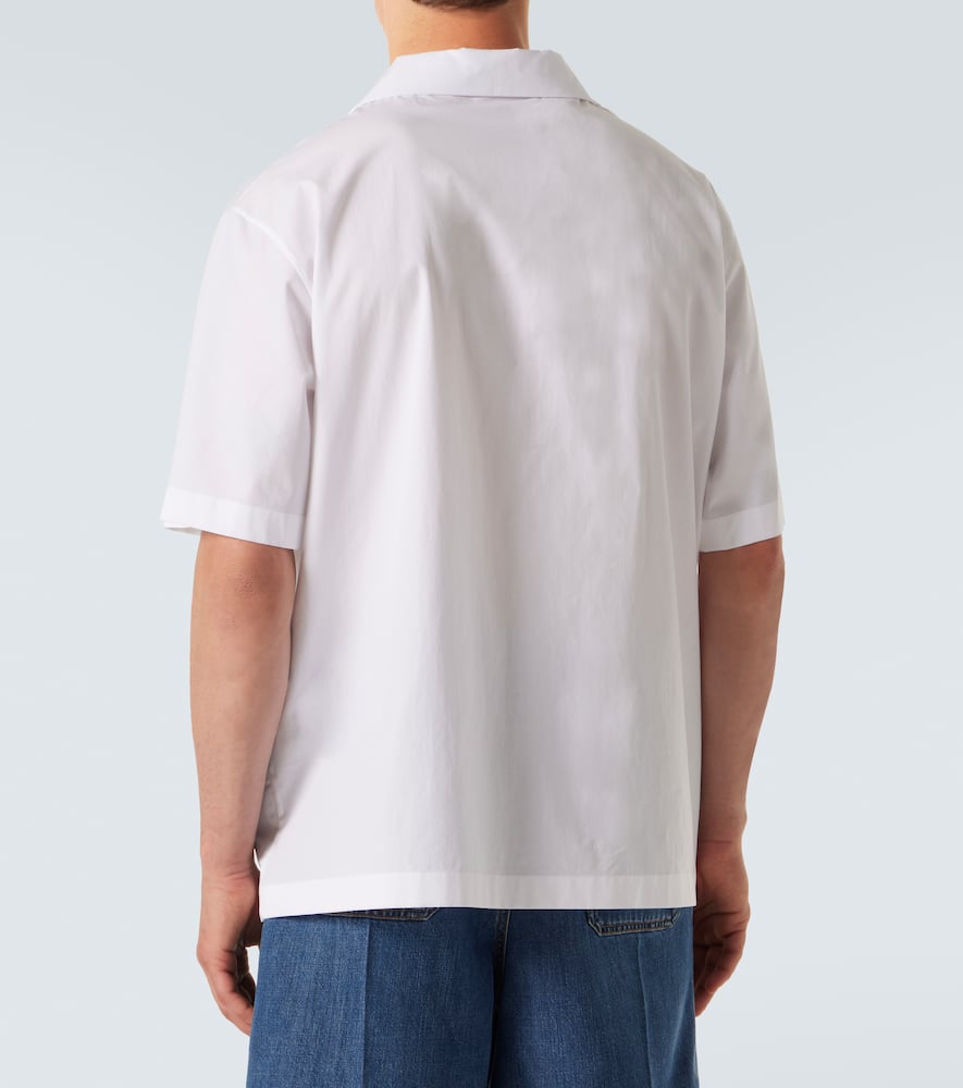 Embroidered cotton poplin bowling shirt