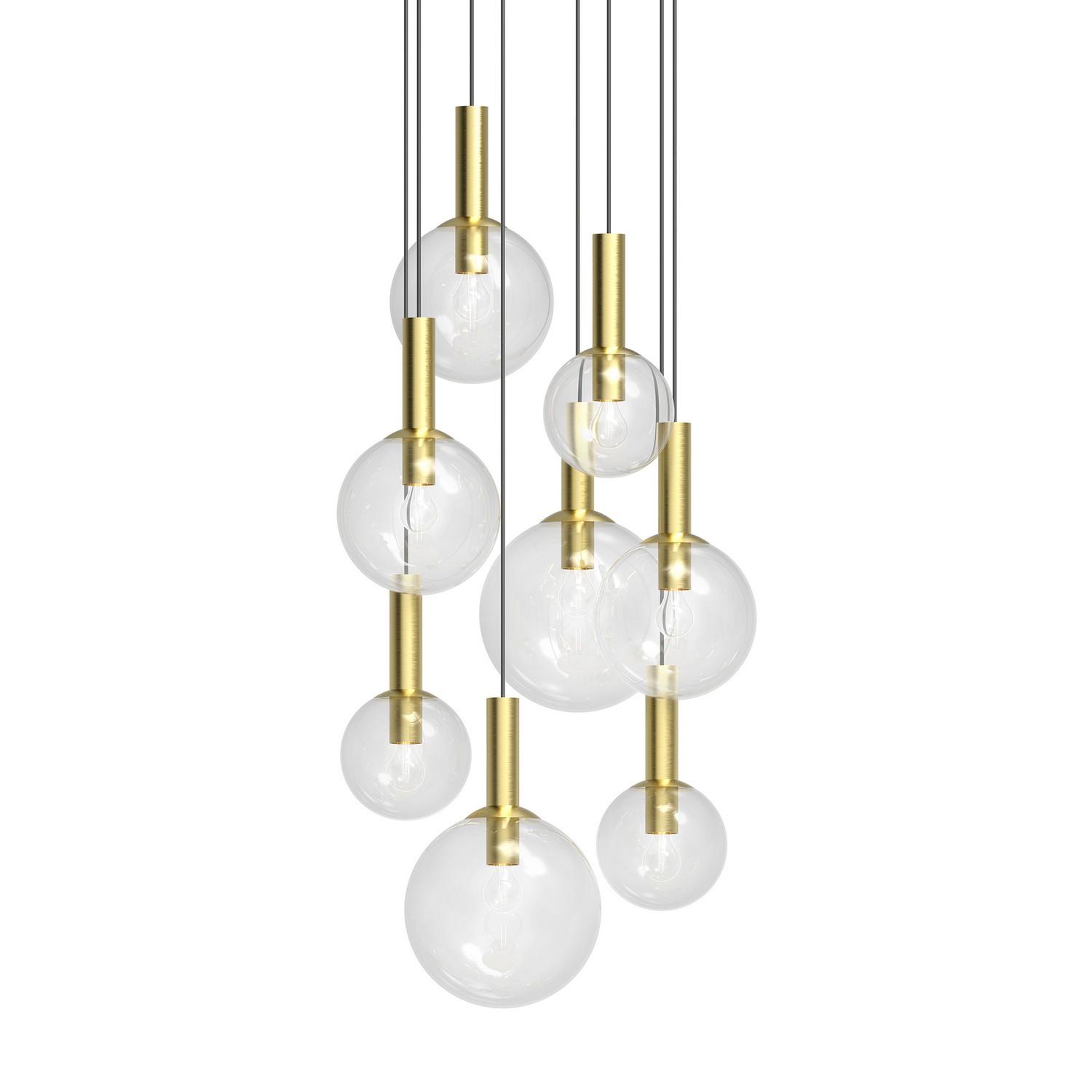 Satin Brass Pendant from the Bubbles Collection