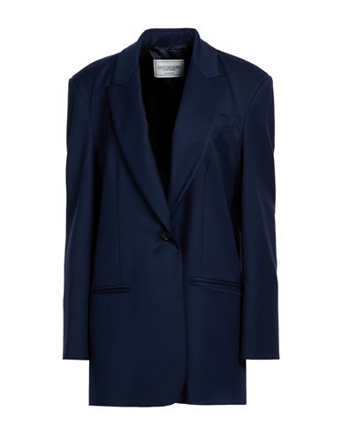 Woman Blazer Navy Size 2 Polyester, Viscose, Elastane