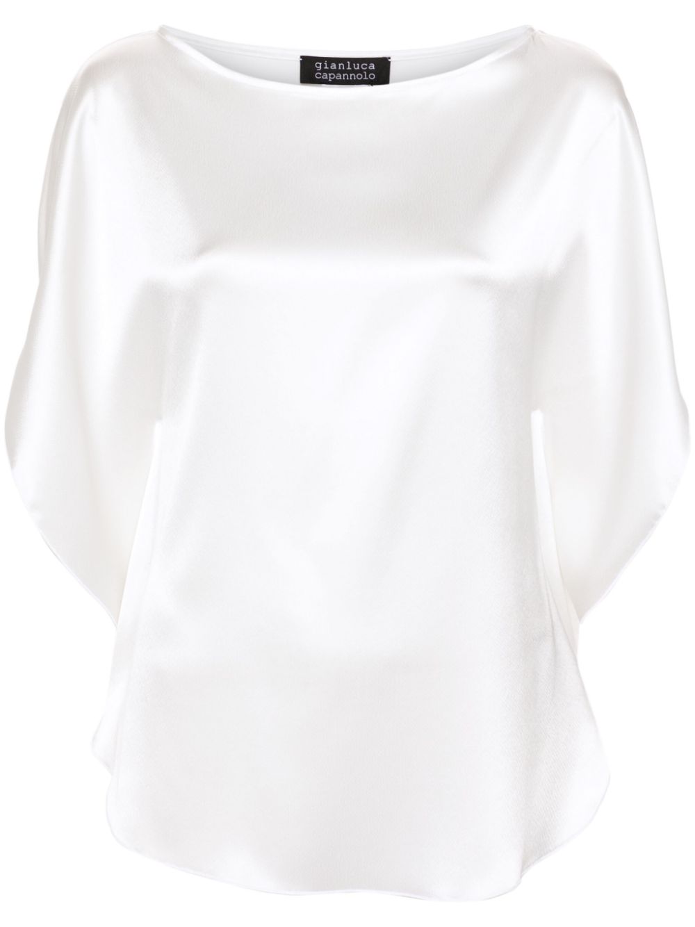 Tonal stitching satin-finish blouse - Green
