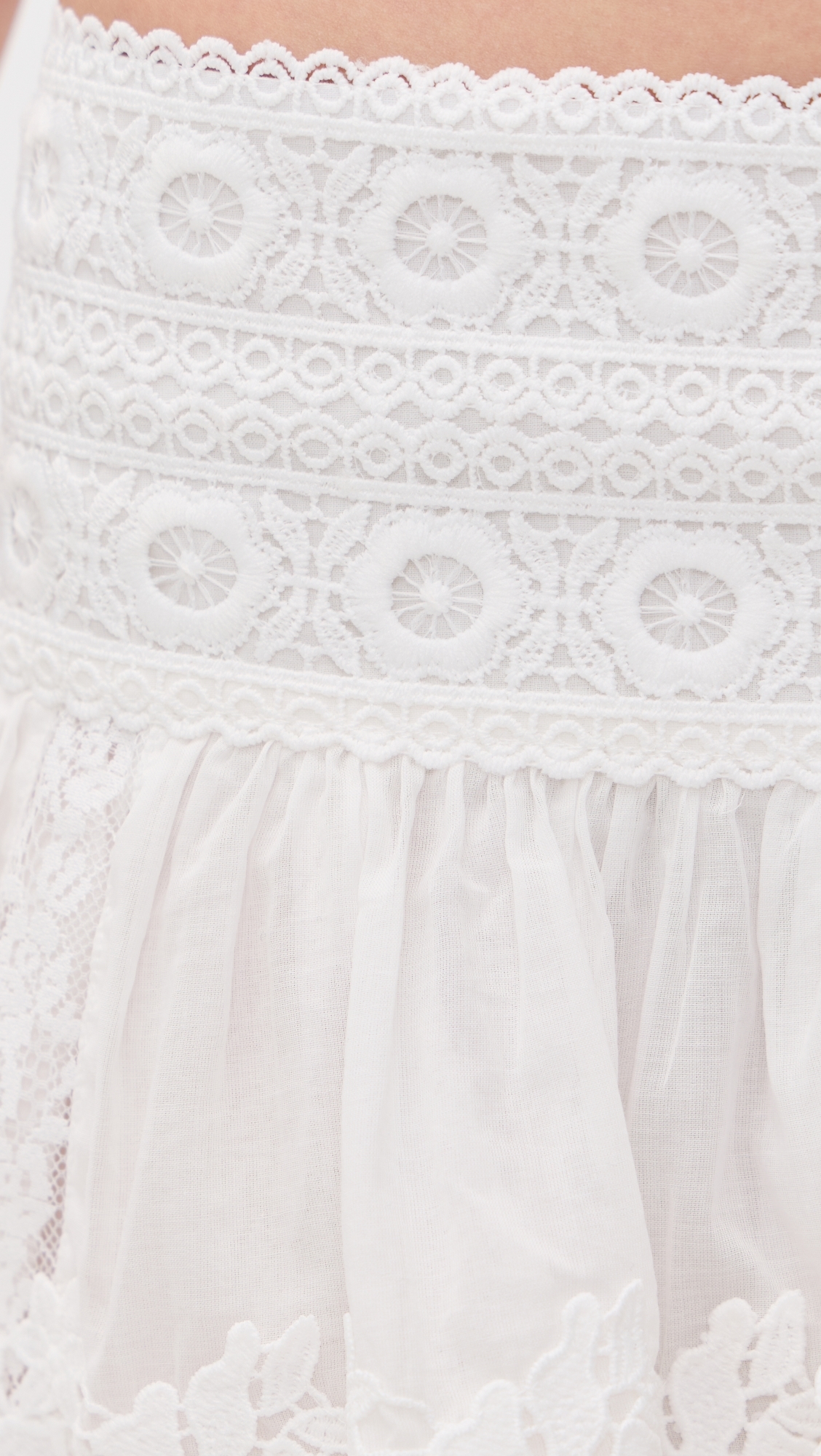 Ell Lace Trim Miniskirt Ivory