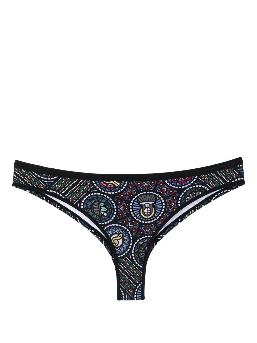 Ecclesia stained-glass print butterfly briefs - Black