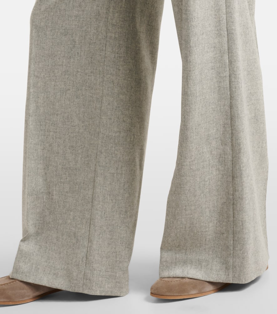 Brunello Cucinelli Wool and cashmere flannel wide-leg pants
