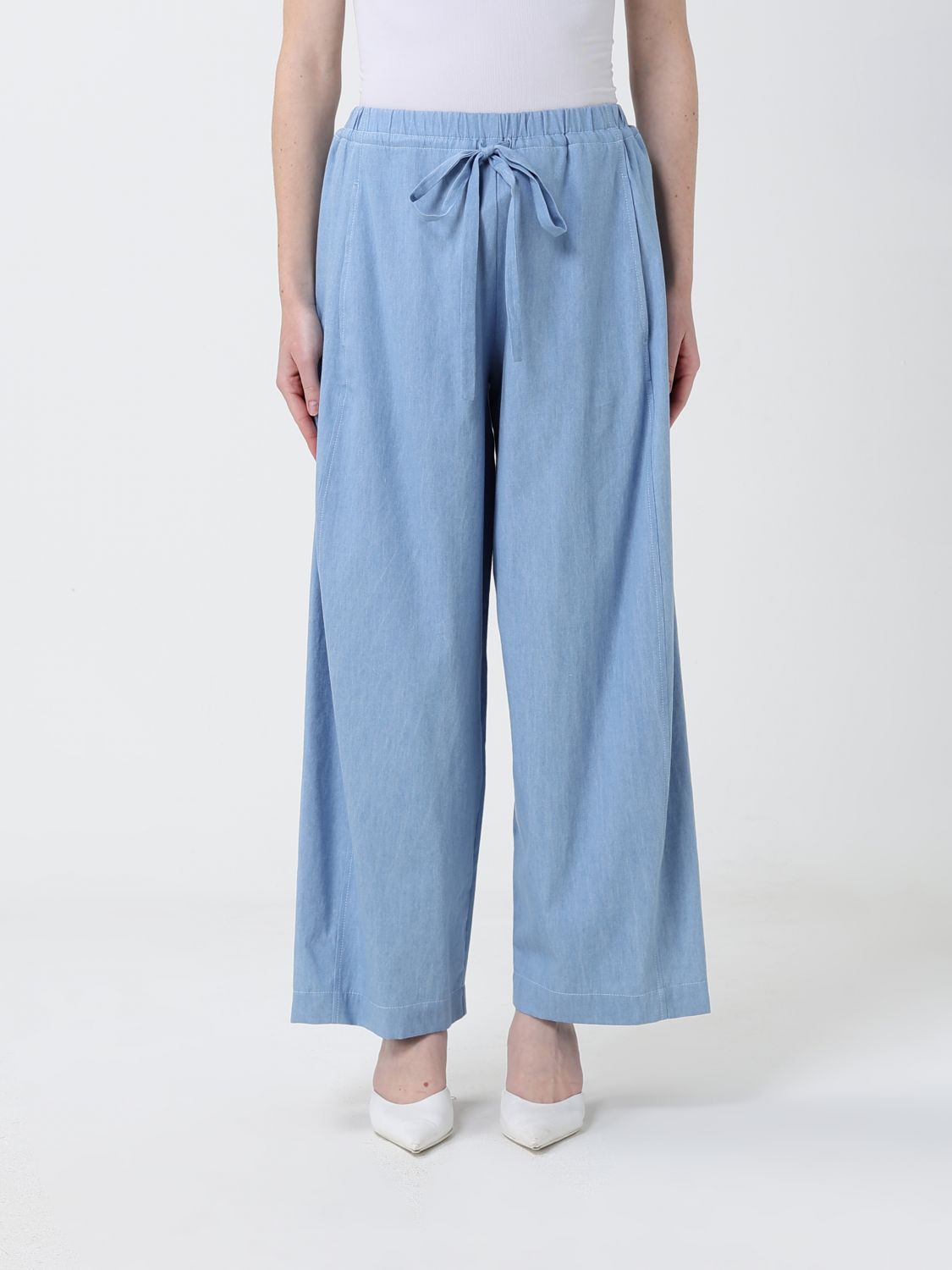 Pants Woman color Gnawed Blue