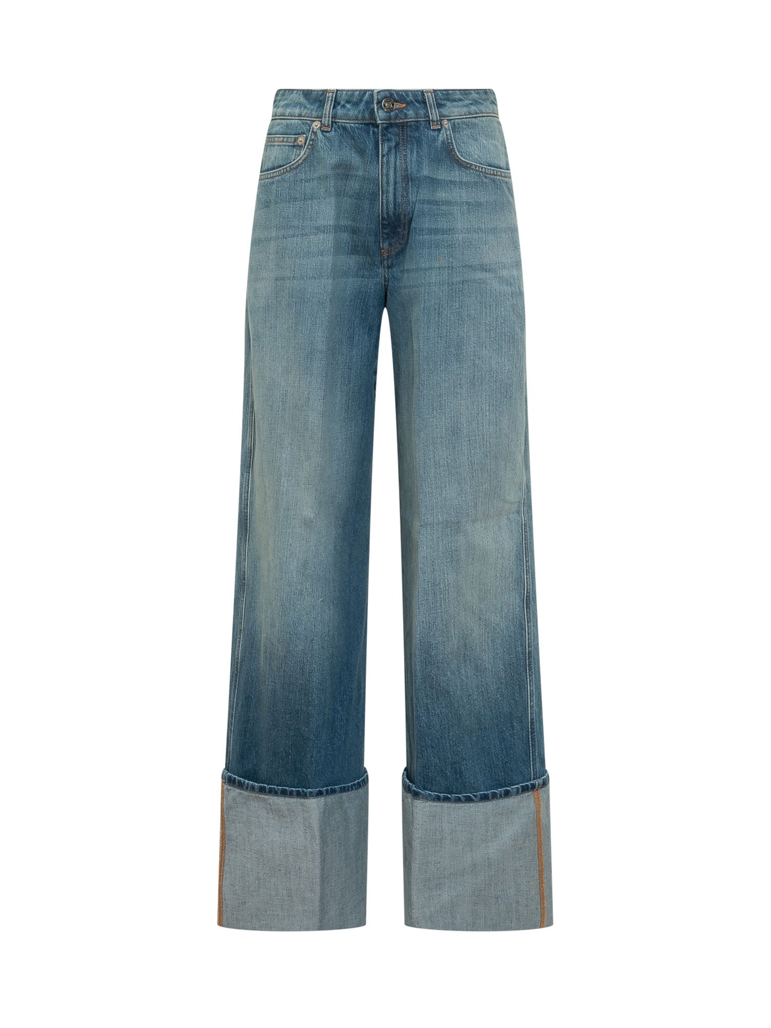 Stylish Jeans with Unique Hem Detail - Medium Size