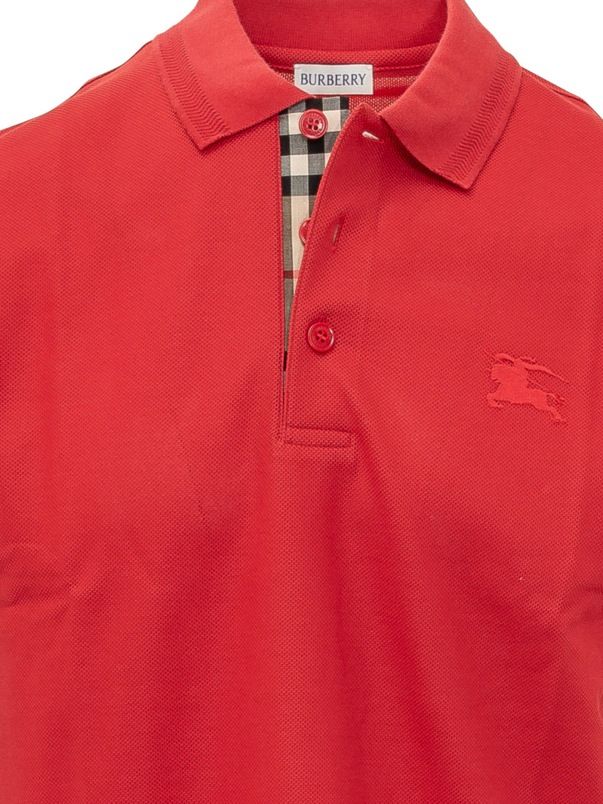 Red Logo Shirt Collar Polo