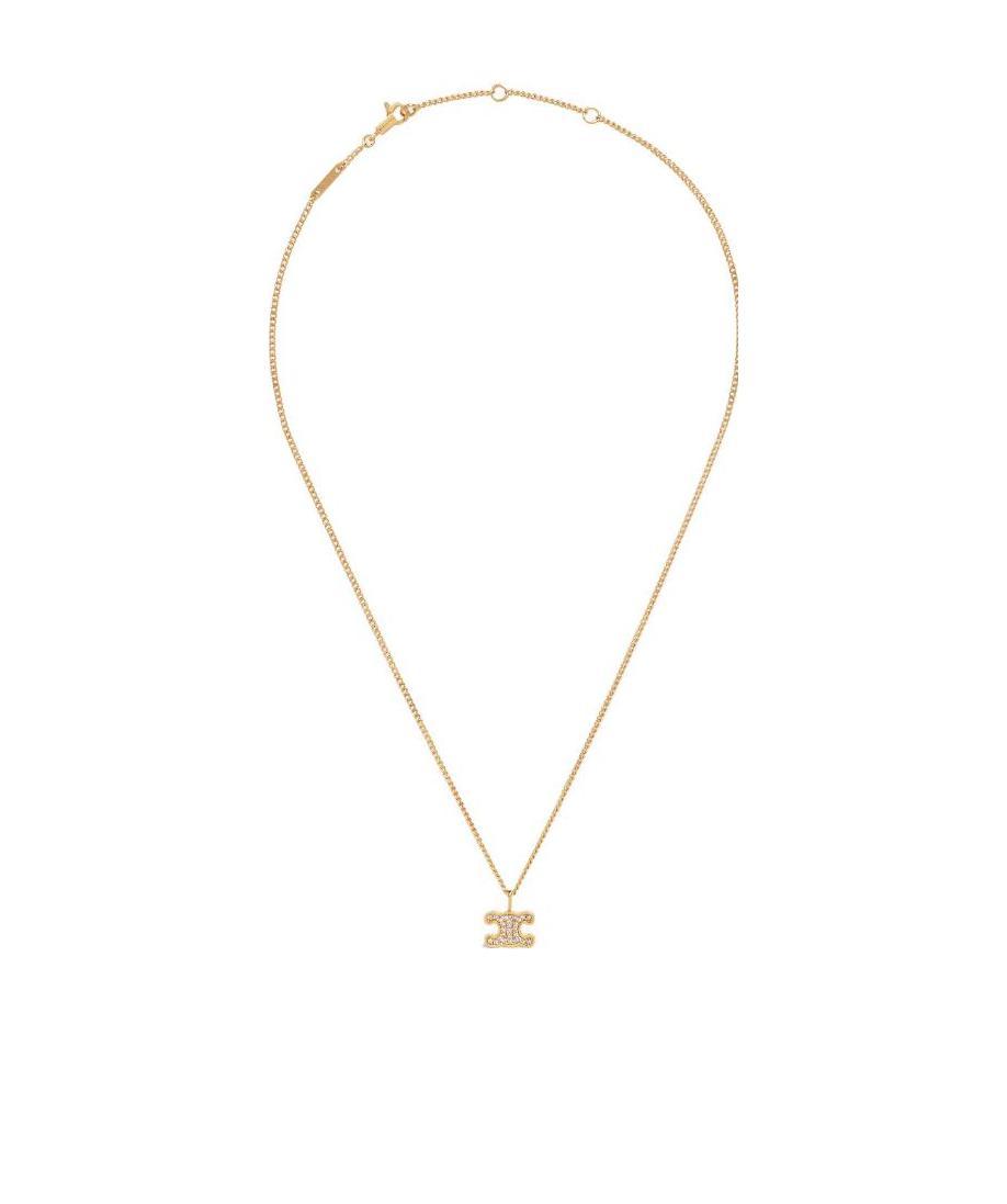 Triomphe Rhinestone Necklace in Brass with Gold Finish and Crystals