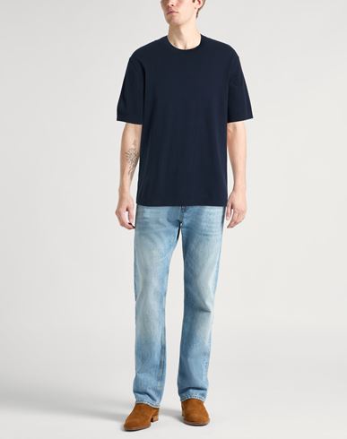 Man Sweater Midnight blue Size M Cotton, Polyester