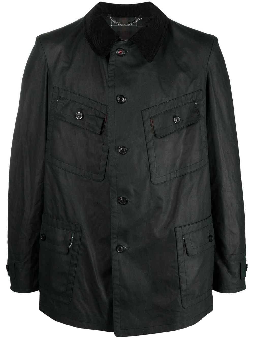 Coated waxed jacket - Green