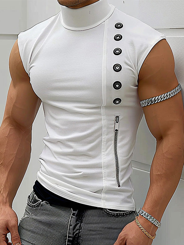 Mens Casual Commuter Print Tank SKUK77310 - White / S