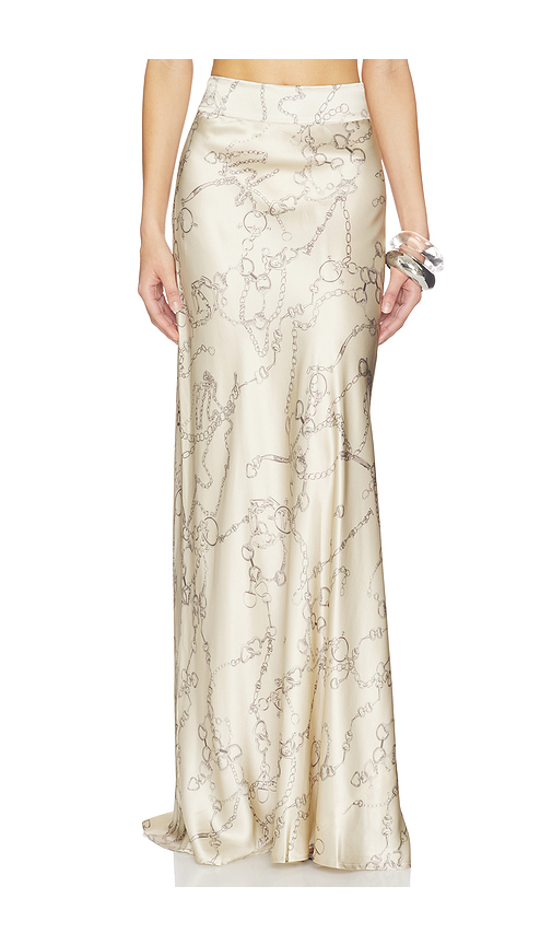 L'AGENCE Ryker Waistband Bias Skirt in Beige. - 0 also , 4
