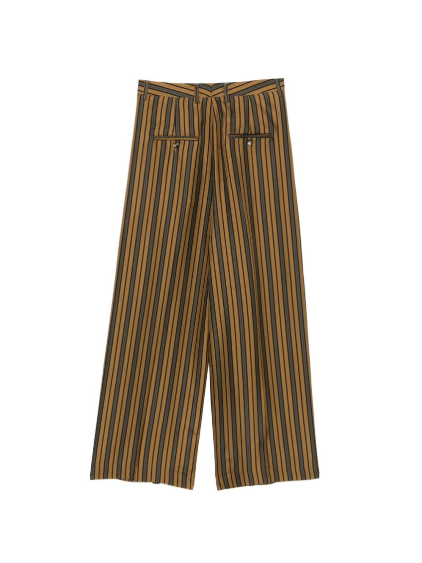 Alberto Biani - silk trousers wide leg striped tailoring