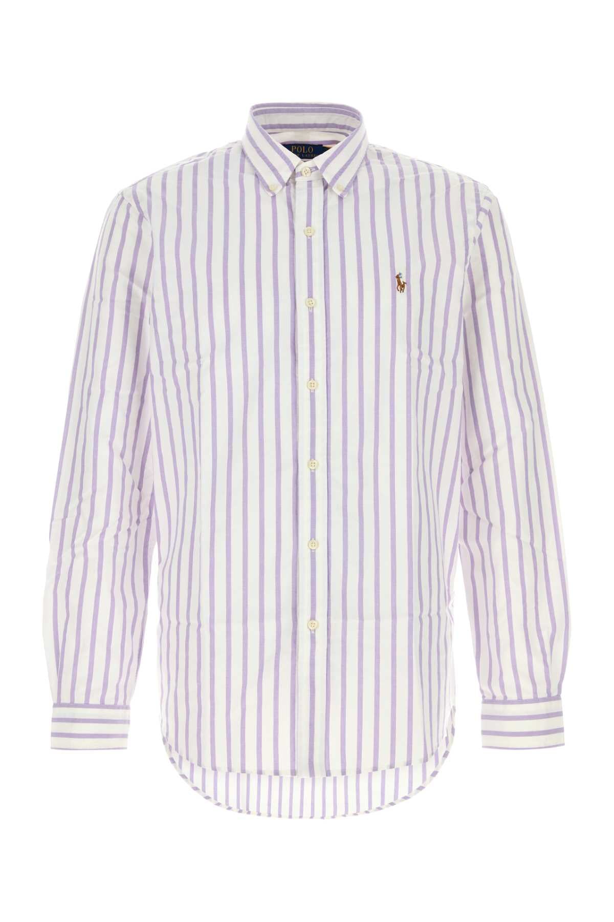 Striped Oxford Shirt — Purple